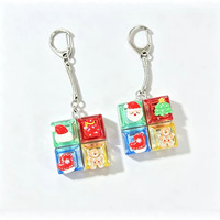 Porte-clés Pop-it de Noël mignon en PVC, jouet anti-stress à presser, pendentif avec motifs sapin de Noël et Père Noël