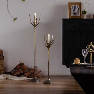 Iron Flower Candlestick <b>Ornament</b> Antique <b>Vintage</b> Style Home Decoration Durable - Product Image 2