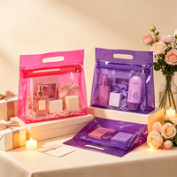 Sac cosmétique transparent personnalisé avec logo pour salon de beauté, studio de manucure, emballage de marque de soins de la peau, approvisionnement en gros, imperméable