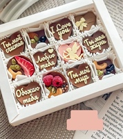 IMEE en stock, boîte carrée blanche à couvercle transparent avec compartiments, 4, 8, 9, 12 cavités, pour chocolats, bonbons, fraises, macarons, avec séparateurs