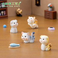 Miniatures de simulation de paysages miniatures Weij, accessoires décoratifs mignons pour animaux de compagnie de dessin animé, petits ornements de bureau pour maison de poupée