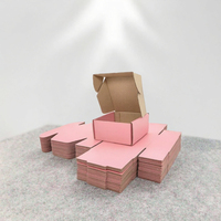 Boîte en carton ondulé rose personnalisée, emballage d'expédition robuste, carton pliable pour cadeaux et artisanat