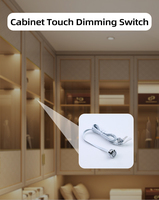 Shinechip Vente Chaude DC12V Capteur Tactile Intelligent pour Armoire avec Fonctionnement en Dégradé Marche/Arrêt + Variation d'intensité 5A/60W Charge Maximale
