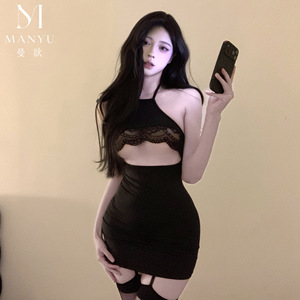 ชุดชั้นใน Man Yu Lingerie, กระโปรงทรงเข้ารูปผ้าลูกไม้เซ็กซี่แบบโปร่งบาง ดูบริสุทธิ์และเย้ายวนสำหรับผู้หญิงวัยผู้ใหญ่ พร้อมช่องเปิดด้านล่าง ไม่ต้องถอดออก - Product Image 2