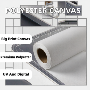 White 100 % Polyester Stretched <b>Canvas</b> <b>Roll</b> Digital UV Printing Fabric for Inkjet Art Painting RTS Products - Product Image 2