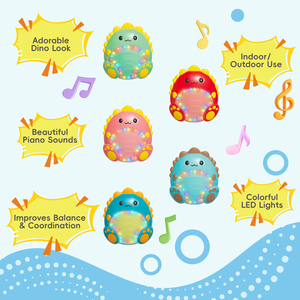 5 pièces de jeu d'équilibre pour enfants en plastique coloré, motif dinosaures et traversée de rivière, pour usage intérieur/extérieur, avec pierres de marche pour l'entraînement à l'équilibre - Product Image 4