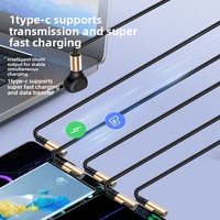 Câble de charge super rapide USB-A Type-C 6A 5-en-1 de 1,5 m pour téléphone portable Android, avec tête coudée, vente en gros
