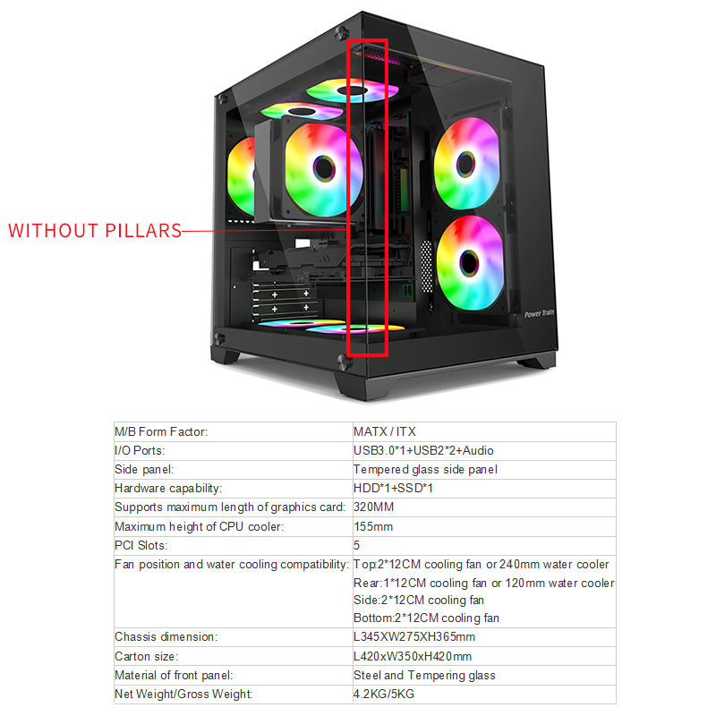 Negro (L:345mm) Sin pilares
