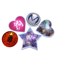 Badge publicitaire LED lumineux en acrylique, badge flash de dessin animé, badge rechargeable pour événements et fêtes, aimant de réfrigérateur, cadeaux promotionnels
