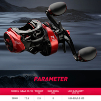 JOHNCOO – moulinet de pêche Casting 7.3:1, 8kg, frein à friction, système de freinage magnétique, eau salée