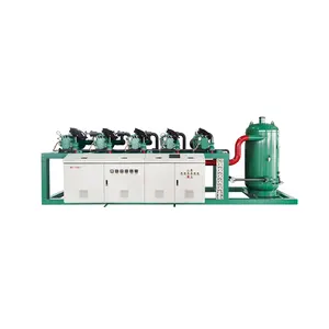 Unidade de refrigeração de condensação 110HP com compressor de parafuso para sala de baixa temperatura