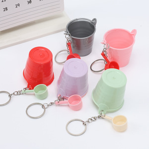 Plastic toy mini bucket and water ladle set, <b>backpack</b>, keychain, pendant, mini supermarket scene props - Product Image 3