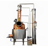 Machine à distiller en cuivre rouge Colonne de reflux hydrolat domestique Équipement de condition encore neuf Fabrication d'alcool Boissons Machines à vin