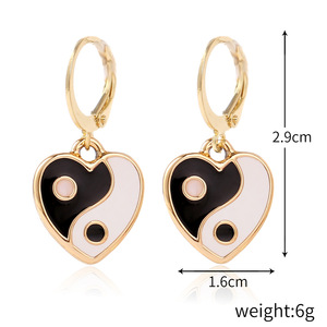 Boucles d'oreilles goutte d'eau pour femmes, ornement en forme de cœur avec décor de coeur, bijoux à la mode pour dames, cadeau de saint-valentin, fête des mères - Product Image 3
