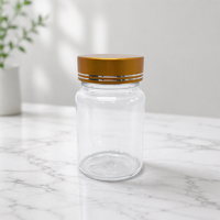 Flacon en plastique pour médicaments, pilules, capsules, comprimés, 120/175/250 ml, avec bouchon à vis doré, sérigraphié
