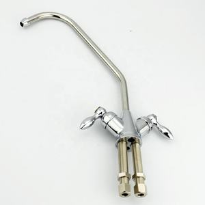 Grifo de agua potable de doble manija, rotación de 360 grados, ósmosis inversa, filtro de agua de 2 vías, grifo de agua Ro plateado - Product Image 3