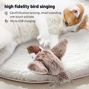 Nouveau jouet automatique pour chat oiseau gazouillis avec simulation ailes battantes SqueakTraining jouet de simulation interactif électronique - Product Image 4