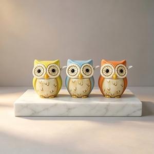 Salvadanaio in Ceramica a Forma di Gufo Floreale Dipinto a Mano, Colorato, a Tema Animale, Regalo per Bambini, Decorazione da Scrivania e <span class=keywords><strong>Casa</strong></span> - Product Image 5