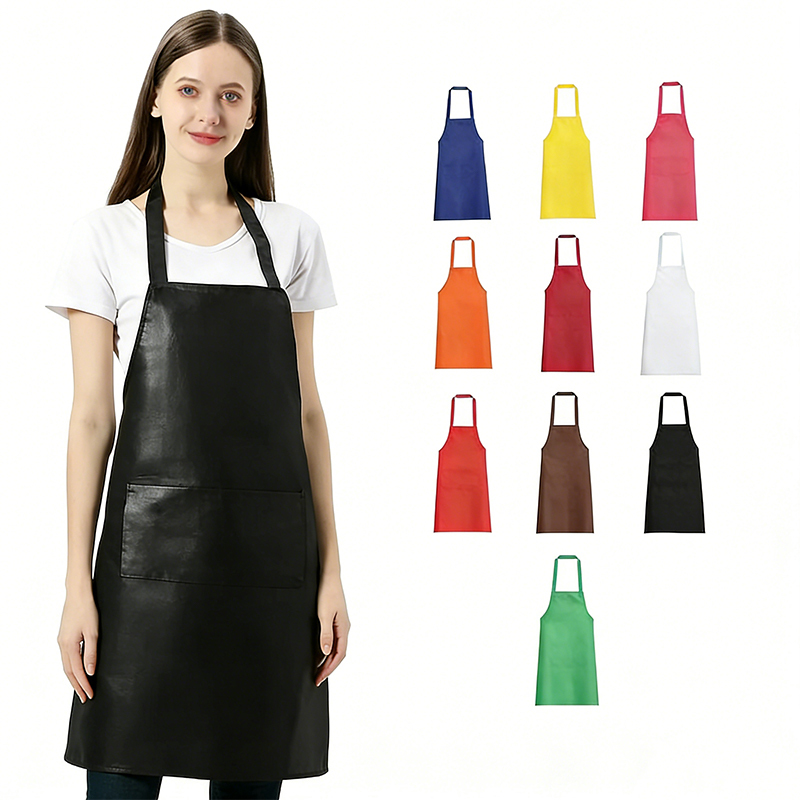 Tablier De Cuisine Unisexe Avec Poche Avant - Noir Robuste Et Confortable