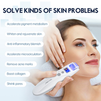 Rouleau Derma Électrique en Titane G5 avec Thérapie LED Rouge et Bleue à 5 Niveaux pour le Rajeunissement de la Peau du Visage et du Corps