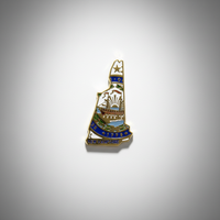 GREPAS GIFTS Épinglette de revers plaquée or en forme de drapeau de l'État du New Hampshire, 1,25 pouce