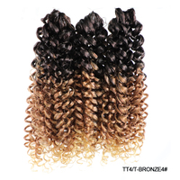 RebeccaFashion 14'' Cheveux synthétiques noirs pré-torsadés Locs colorés Cheveux bouclés pour tresses au crochet Pré-torsadés Passion Twist Spring Lock