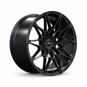LS8004 Juego de 4 Ruedas de Aleación Forjada de 19 Pulgadas para Automóvil de Pasajeros, Acabado Negro, Diseño Multirradio, 5x112 ET20 - Product Image 1