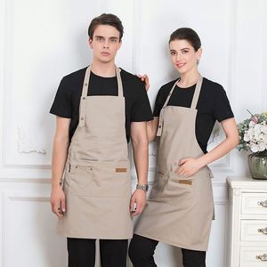 Custom Logo High Quality Adult Size Adjustable Fashion Cross Women Men Artist Hair Salon Barista Coffee Shop Bakery Work <b>Apron</b> - Product Image 1