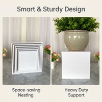Juego de 5 Soportes de Acrílico Blanco con Base Hueca para Buffet, Exhibidores de Postres y Pasteles para Decoración de Mesa de Buffet para Fiestas