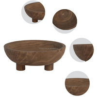 Bol décoratif en bois moderne fait main et écologique, mini-bol sur pieds pour bonbons, salades de légumes et riz, idéal pour le camping et les fêtes