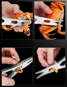 Ensemble d'outils de décapage de homard et de crabe en acier inoxydable Syh203, comprenant une fourchette à pattes, un décortiqueur et des ciseaux à fruits de mer - Product Image 4