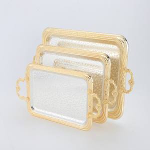 Mesa de centro para desayuno, comida, galleta, postre, fruta, bandeja de servicio con asas de metal para aperitivos - Product Image 4