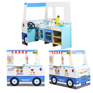 Camión de helado interactivo, juego de simulación de juguete con accesorios, juego de rol educativo para niños pequeños de 2 años en adelante - Product Image 1