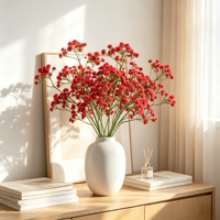 Gypsophile artificielle réaliste au toucher doux, tige longue unique, pour décoration intérieure, remise de diplôme, Saint-Valentin, mariage
