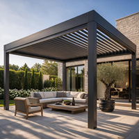 Pergola de luxe en aluminium imperméable à toit à persiennes, robuste, pour jardin et terrasse