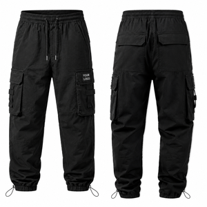 Pantalon cargo homme personnalisé avec logo, multi-poches, cordon de serrage, coupe ajustée, style streetwear, workwear, décontracté, utilitaire - Product Image 2