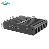 Partaker B7 Mini PC Tanpa Kipas Intel Core I7 8550U/i7 1165G7/i7 1255U/1260P Gen LAN HD DP Win 10 Linux HTPC Komputer Desktop