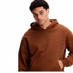 Sudadera con Capucha de Algodón 100% Suave, Estilo Vintage, Hombros Caídos, Diseño Oversize, Logotipo Personalizado, Patrón Sólido, Regalo Único de Invierno para Hombre - Product Image 2