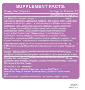 90 Cápsulas, Etiqueta GMP, Logotipo Personalizado, El Mejor Suplemento Probiótico para Mujeres, 100 Mil Millones de UFC, Cápsulas Probióticas para el Apoyo Inmunitario - Product Image 2