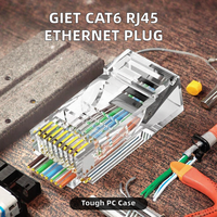 Connecteur réseau Ethernet RJ45 Cat6 8P8C 12V PC à contacts dorés IP65 pour câble de raccordement LAN UTP