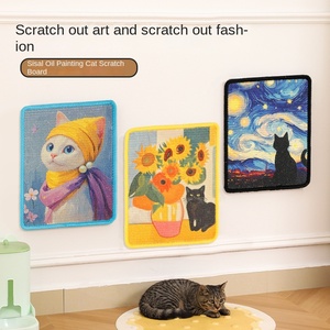 Nuevo Rascador para Gatos de Pared Vertical con Diseño de Pintura al Óleo, Sistema Japonés de Sisal, Adhesivo Separado que No Deja Residuos - Product Image 2