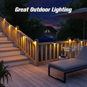 Luces Solares para Escaleras, Barandillas y Vallas, Luces de Escalón de 7 Colores, Multimodo, para Jardín, Camino, Ambiente Exterior - Product Image 1