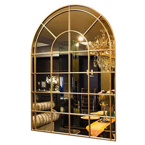 Factory Custom Luxury <strong>Garden</strong> Style Vintage Wrought Iron Decorative <strong>Arched</strong> Window Shaped Wall <strong>Mirror</strong> - Product Image 6