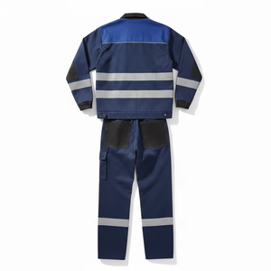Uniforme de Trabajo Reflectante Azul Marino con Franjas de Alta Visibilidad, Overol de Seguridad de Poliéster, Nylon/Poliéster/Algodón/Personalizado - Product Image 2