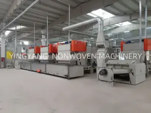 Máquina de carding com abridor transversal, abridor de fibra para agulhas de alta velocidade perfuração linha de produção geotêxtil