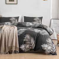 Avrupa Amerikan Bedenleri Polyester Fırçalanmış Baskılı Üç Parçalı Nevresim Takımı