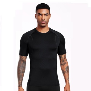 Maglietta a Compressione da Uomo Elastica ad Asciugatura Rapida per Corsa e Basket, T-shirt Sportiva a Maniche Corte Aderente per Fitness - Product Image 3