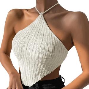 Корейский осенний укороченный вязаный жилет с кружевной вставкой на горловине, топ-накидка на грудь - Product Image 5