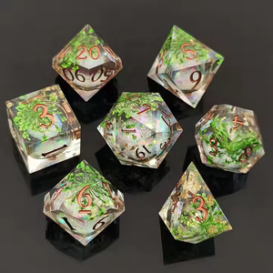Fantasía flores juego <span class=keywords><strong>de</strong></span> <span class=keywords><strong>rol</strong></span> 16mm resina transparente borde afilado venta al por mayor dados Dnd 7 piezas Juego <span class=keywords><strong>de</strong></span> dados para juego fiesta favores - Product Image 3