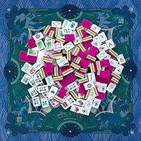 Jeu de Mahjong américain avec tapis, 160 tuiles de luxe gravées en acrylique rose et vert de 32 mm à 4 couches pour club social professionnel